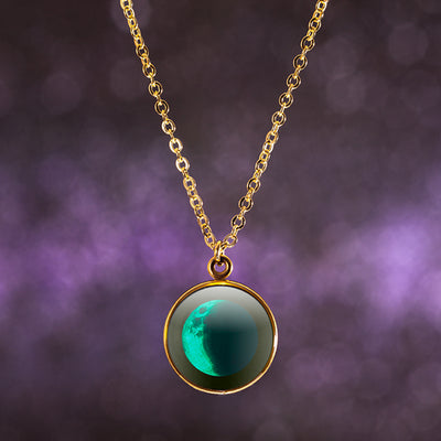 Waxing Crescent III Gilded Luna Necklace