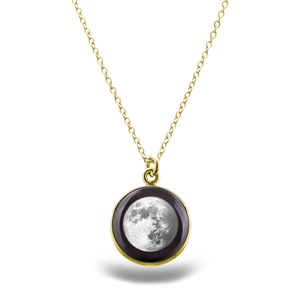 Waxing Gibbous III Gilded Luna Necklace