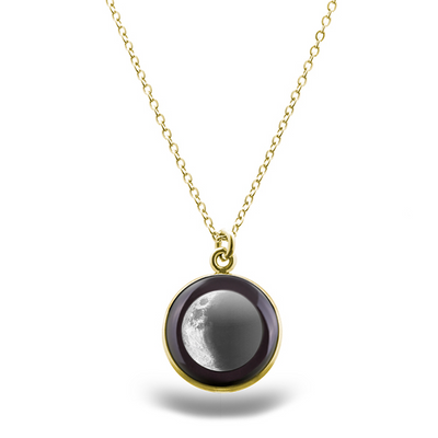 Waxing Crescent III Gilded Luna Necklace