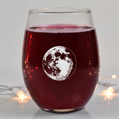 Waning Gibbous I Wine Glass