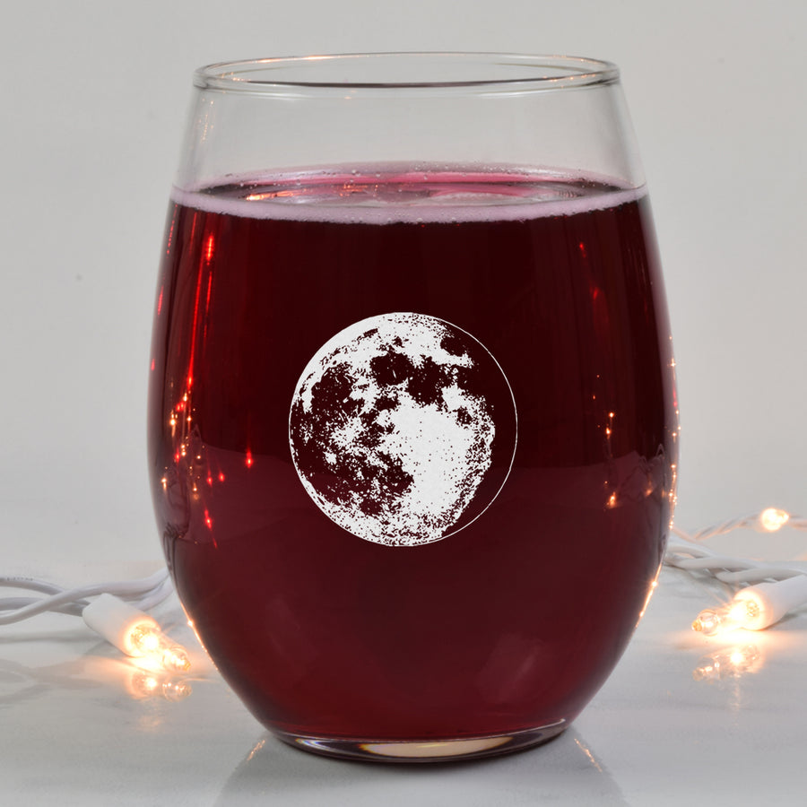 Waning Gibbous I Wine Glass