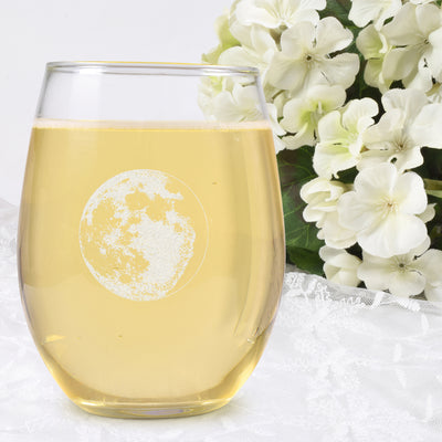 Waning Gibbous I Wine Glass