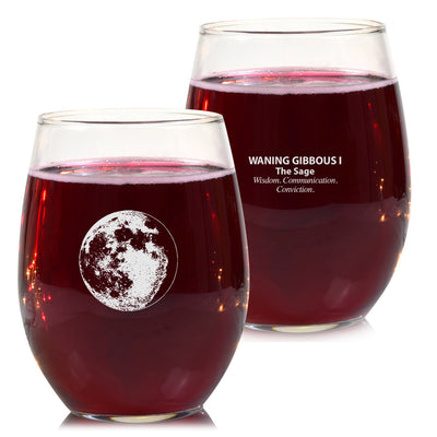 Waning Gibbous I Wine Glass