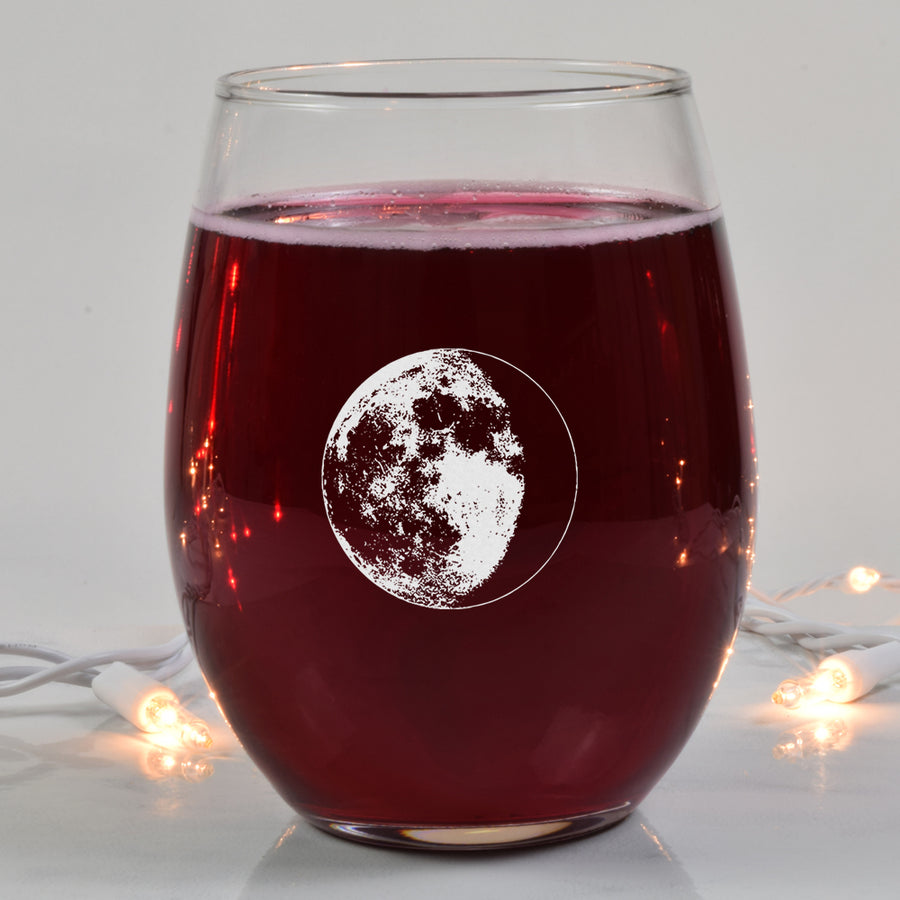 Waning Gibbous II Wine Glass