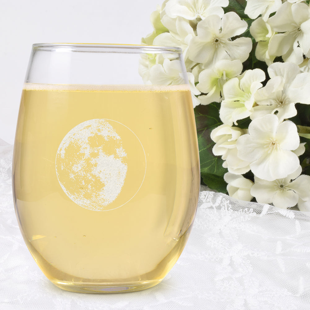 Waning Gibbous II Wine Glass