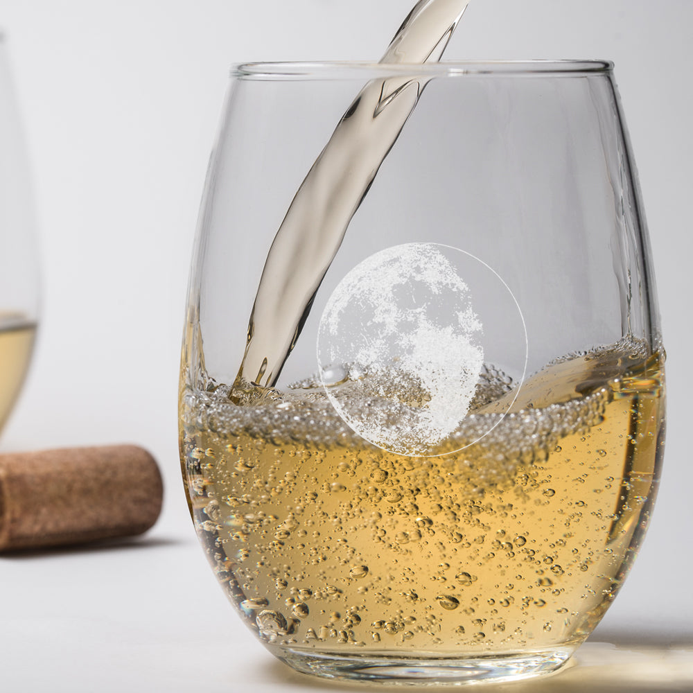 Waning Gibbous II Wine Glass