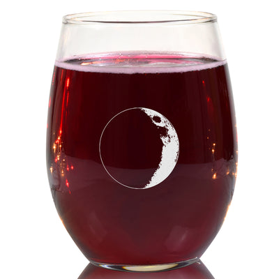 Waxing Crescent II Wine Glass