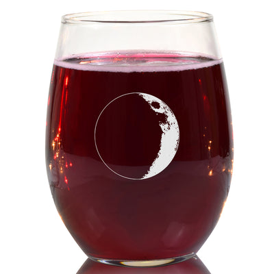 Waxing Crescent III Wine Glass