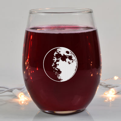 Waxing Gibbous I Wine Glass