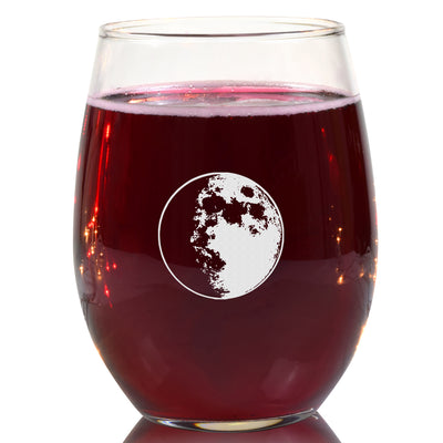 Waxing Gibbous I Wine Glass