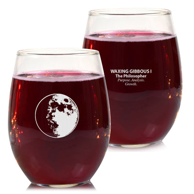 Waxing Gibbous I Wine Glass