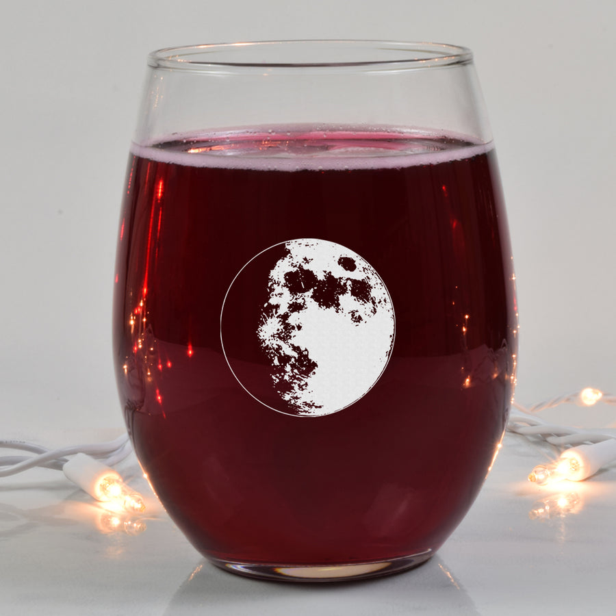 Waxing Gibbous II Wine Glass