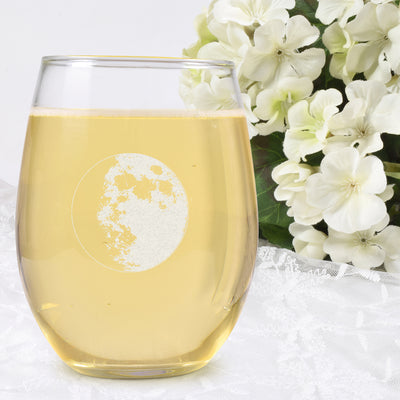 Waxing Gibbous II Wine Glass