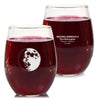 Waxing Gibbous II Wine Glass