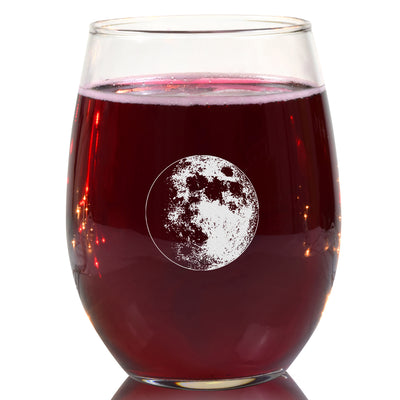 Waxing Gibbous III Wine Glass