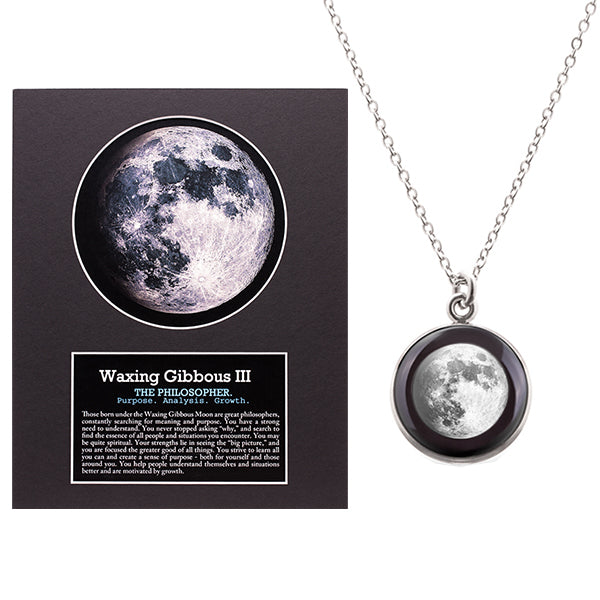 Necklace of moon phase on birthday on sale